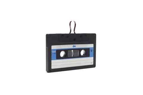 This shows a well known problem with the old fashioned compact cassettes Stock Photos