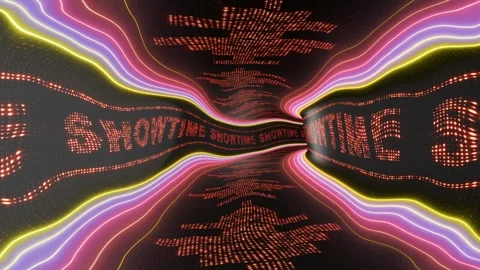 Showtime Led Lights Text in the Equalizer Room Animation, Loop Stock Footage 281598369