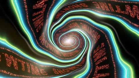 Showtime Led Lights Text in the Equalizer Room Animation, Loop Stock Footage 285408475