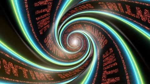Showtime Led Lights Text on the Tunnel Wall Animation, Loop Stock-Footage 261877624