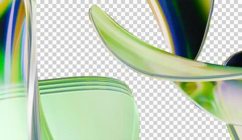 Showy 3d render of abstract iridescent glass background made with 3d software Stock Illustration