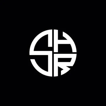 SHR logo SHR icon SHR monogram SHR letter minimalist Circle flat Unique mod.. Stock Illustration