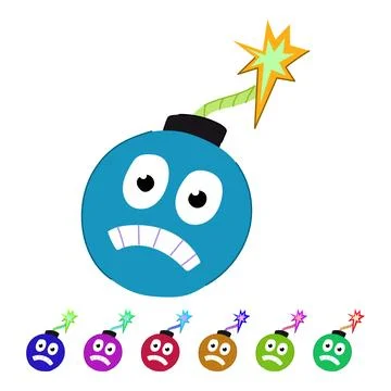 Shrapnel bomb character vector cartoon graphic Stock Illustration