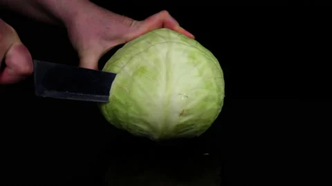 Shred cabbage into wedges Stock-Footage 174095910