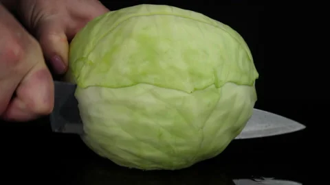 Shred cabbage into wedges Video stock 174097299