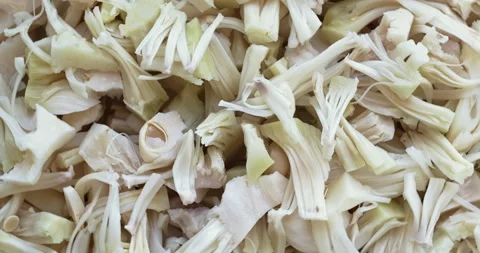 Shredded canned jackfruit background. Stock Footage 281424072