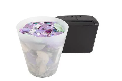 Shredded CD and DVD data disc Stock Photos