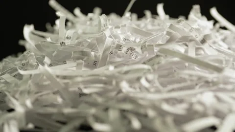 Shredded confidential documents on paper at the table. Office papers with s.. Stock Footage 261433340
