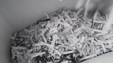 Shredded Documents in Recycling Bin Stock Footage 299682995