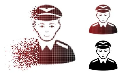 Shredded Dot Halftone Aviator Icon Stock Illustration