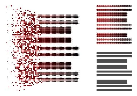 Shredded Dot Halftone Barcode Icon Stock Illustration