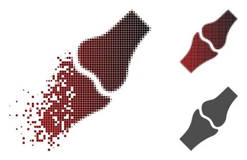 Shredded Dot Halftone Bone Joint Icon Stockillustratie