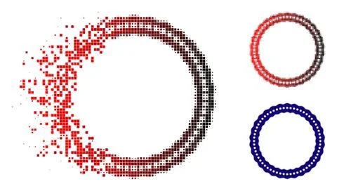 Shredded Dot Halftone Dotted Rosette Circular Frame Icon 스톡 일러스트