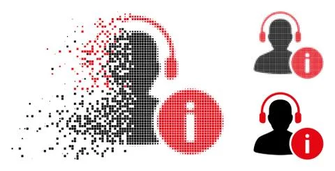 Shredded Dot Halftone Help Desk Icon 库存插图