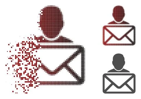 Shredded Dot Halftone Mail Recipient Icon Stockillustratie