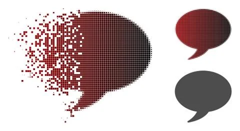 Shredded Dot Halftone Message Balloon Icon イラスト素材