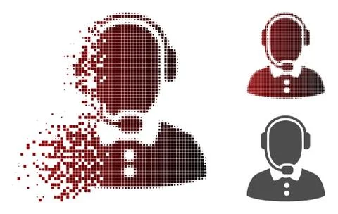 Shredded Dot Halftone Operator Icon Stock Illustration
