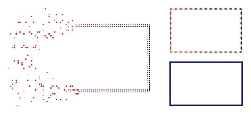 Shredded Dot Halftone Rectangle Frame Icon 库存插图