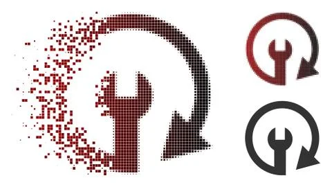 Shredded Dot Halftone Repeat Service Icon 스톡 일러스트