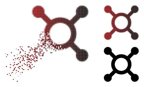 Shredded Dot Halftone Roulette Icon Illustrazione stock