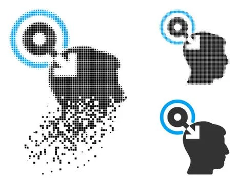 Shredded Dotted Halftone Brain Interface Plug-In Icon Ilustración de archivo