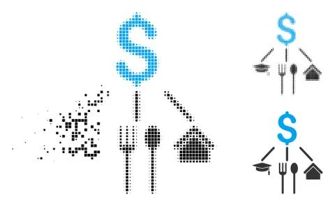 Shredded Dotted Halftone Consumption Pattern Icon 스톡 일러스트