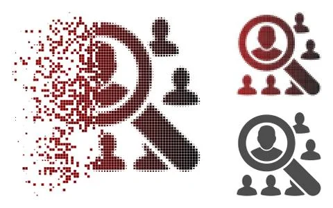 Shredded Dotted Halftone Find Users Icon 스톡 일러스트