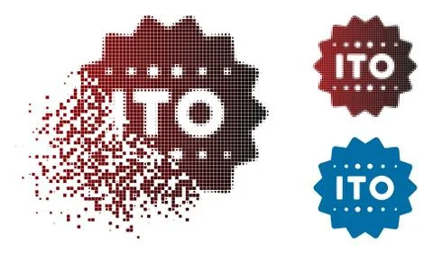 Shredded Dotted Halftone ITO Token Icon Illustrazione stock