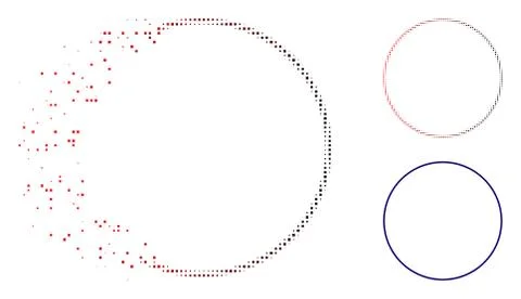 Shredded Dotted Halftone Round Frame Icon 库存插图