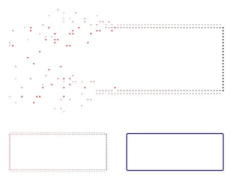 Shredded Dotted Halftone Rounded Rectangle Frame Icon Stock Illustration