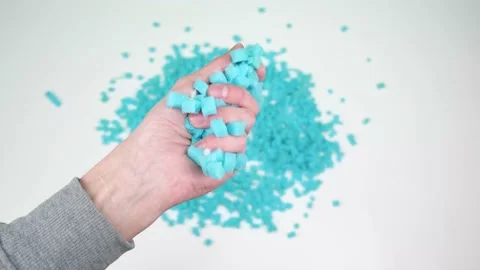 Shredded memory foam Stock Footage 148614843