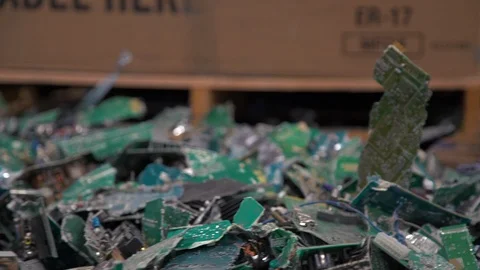 Shredded Microchips In A Box Slow Motion Close Up 2 Stock Footage 116644342