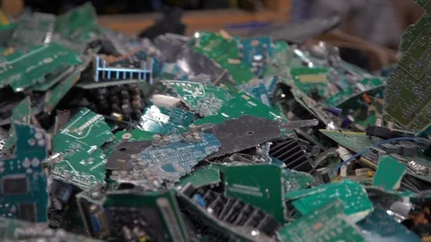 Shredded Microchips In A Box Slow Motion Close Up 3 Stock Footage 116644376