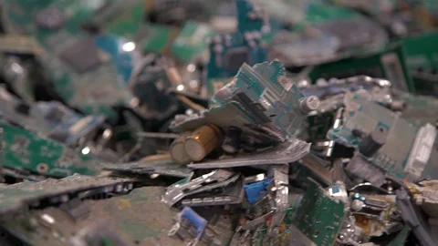 Shredded Microchips In A Box Slow Motion Close Up 5 Stock Footage 116644493