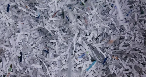 Shredded office paper fills frame viewed from above 스톡 동영상 123735103