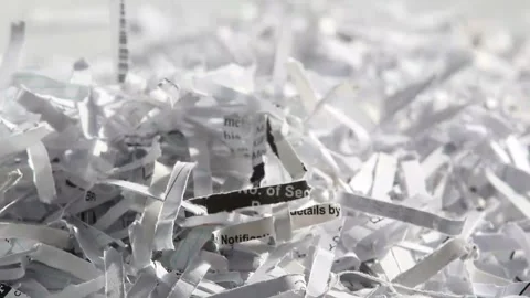 Shredded Paper Accumulating: A Pile Forms Stock Footage 269301653