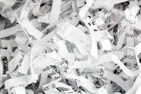 Shredded paper close up Stock Photos