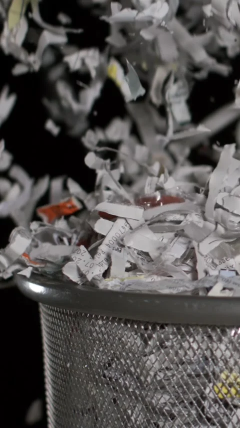 Shredded paper flying in slow motion Stock Footage 344986379