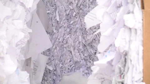 Shredded paper pressed and ready to be sent for recycling Stock Footage 104645790