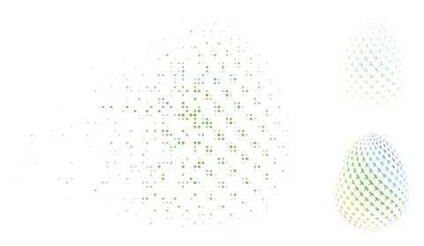 Shredded Pixel Halftone Abstract Aviation Egg Icon Illustrazione stock