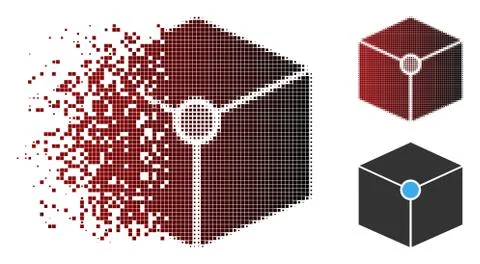 Shredded Pixel Halftone Cube Vertex Icon イラスト素材