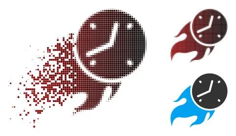 Shredded Pixel Halftone Deadline Fire Icon Stock-Illustration