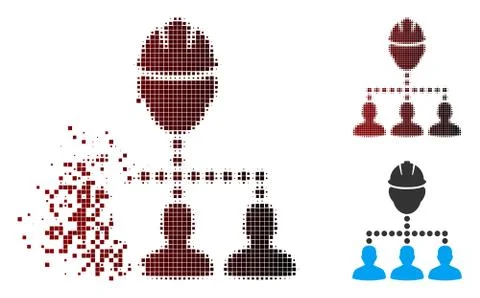Shredded Pixel Halftone Engineer Staff Relations Icon 스톡 일러스트