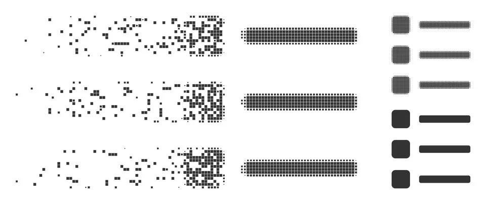 Shredded Pixel Halftone Items Icon Illustrazione stock