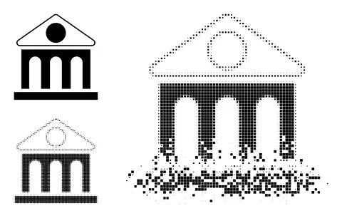 Shredded Pixel Halftone Library Building Icon Ilustración de archivo