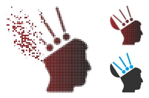 Shredded Pixel Halftone Open Mind Interface Icon 库存插图