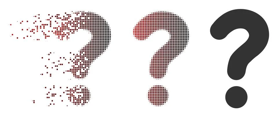 Shredded Pixel Halftone Question Icon Stock Illustration