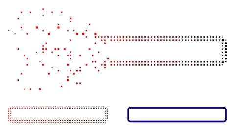 Shredded Pixel Halftone Rounded Rectangle Frame Icon Stock Illustration