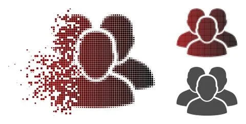 Shredded Pixel Halftone User Group Icon Stock Illustration