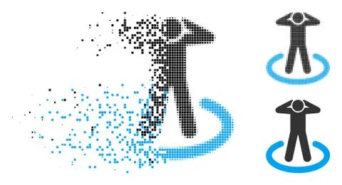 Shredded Pixelated Halftone Prisoner Icon Illustrazione stock